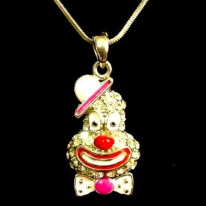 CLOWN NECKLACE WITH RHINESTONES 18"